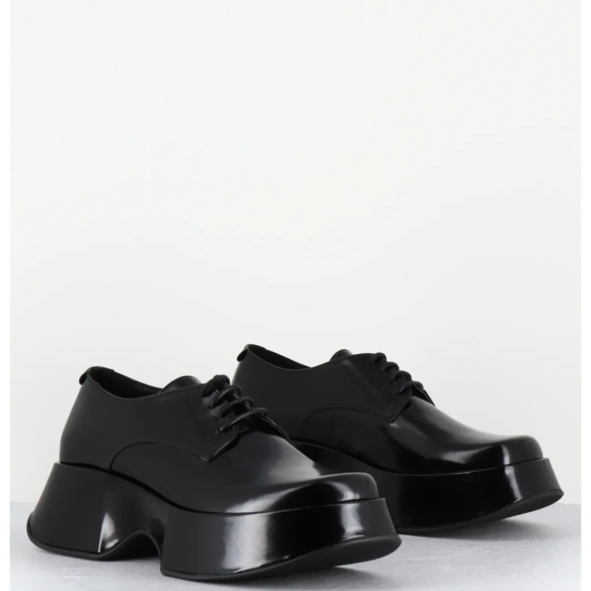 Chaussures | Plateformes^VIC MATIE Derbies à plateforme en cuir glacé - 1F2408D LATTEX BLACK NOIR