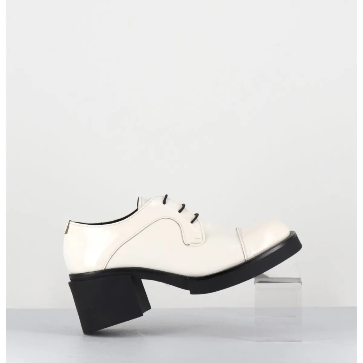 Chaussures^GARRICE LAB Derbies à talon en cuir vernis souple - YOSHI NAPLAK PANNA BLANC