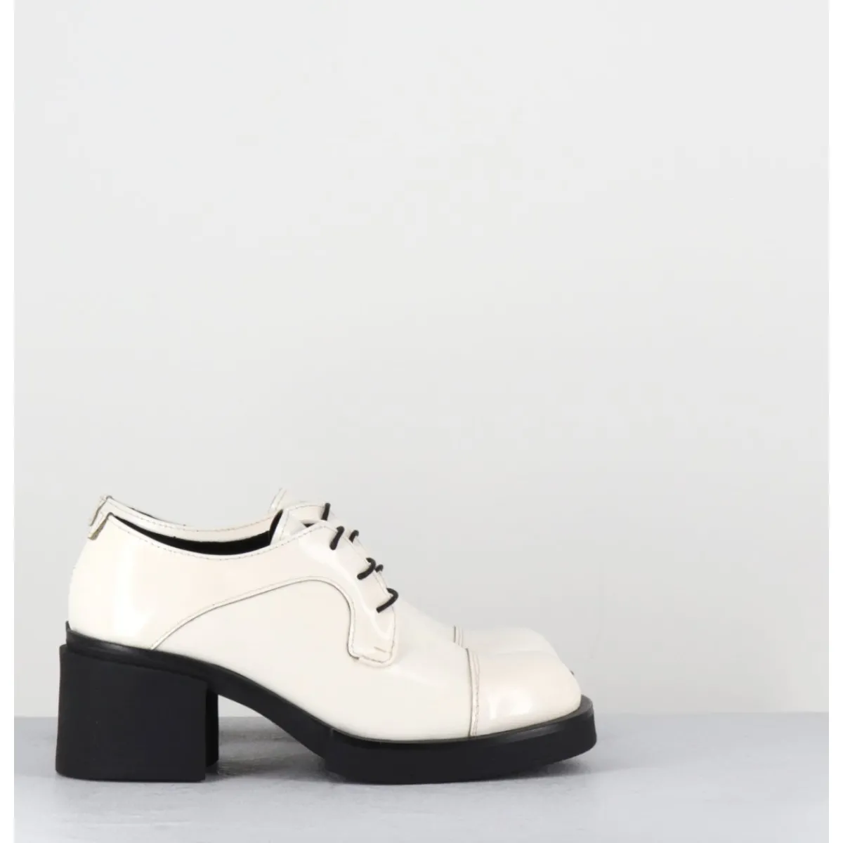 Chaussures^GARRICE LAB Derbies à talon en cuir vernis souple - YOSHI NAPLAK PANNA BLANC