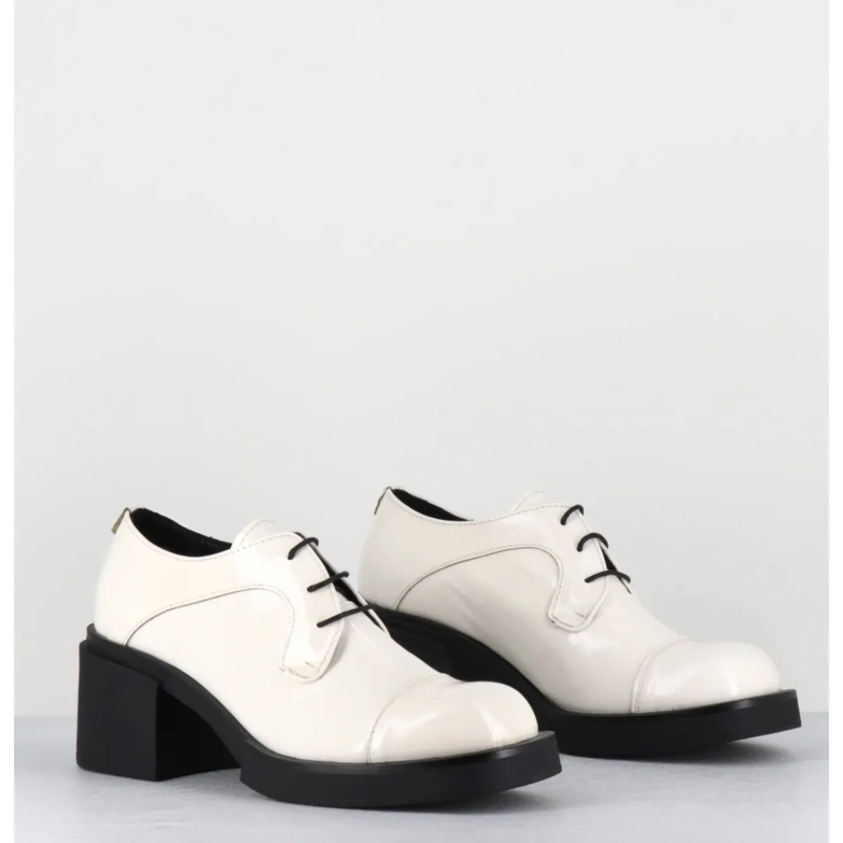 Chaussures^GARRICE LAB Derbies à talon en cuir vernis souple - YOSHI NAPLAK PANNA BLANC