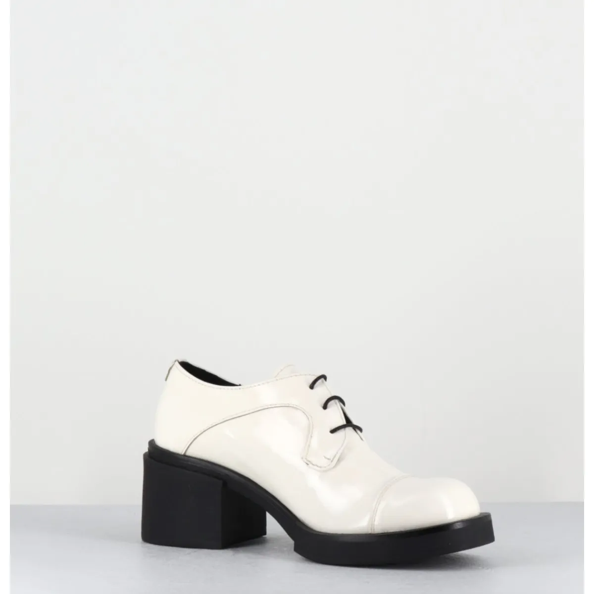 Chaussures^GARRICE LAB Derbies à talon en cuir vernis souple - YOSHI NAPLAK PANNA BLANC