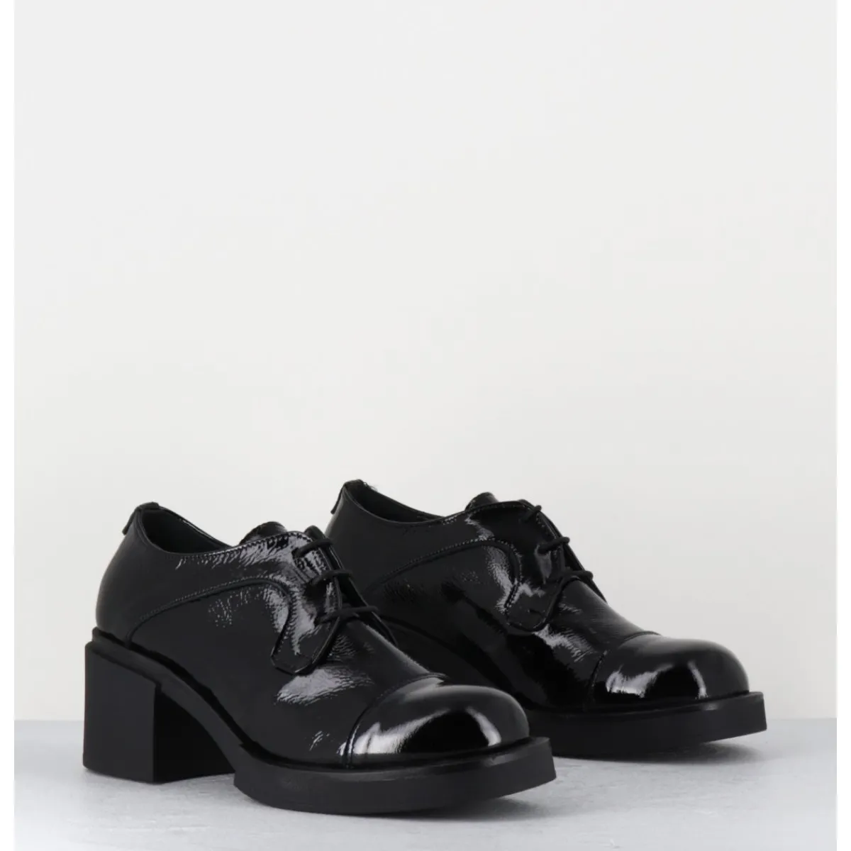 Chaussures^GARRICE LAB Derbies à talon en cuir vernis souple - YOSHI NAPLAK NERO NOIR