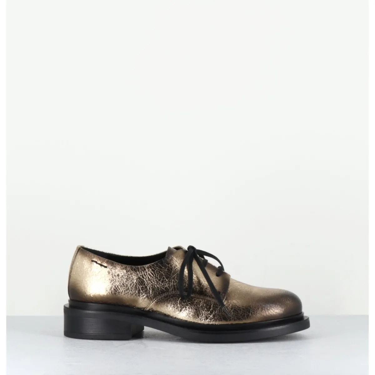 Chaussures^HOTTO Derbies en cuir craquelé doré effet usé - 61364 CRASH ORO DORE