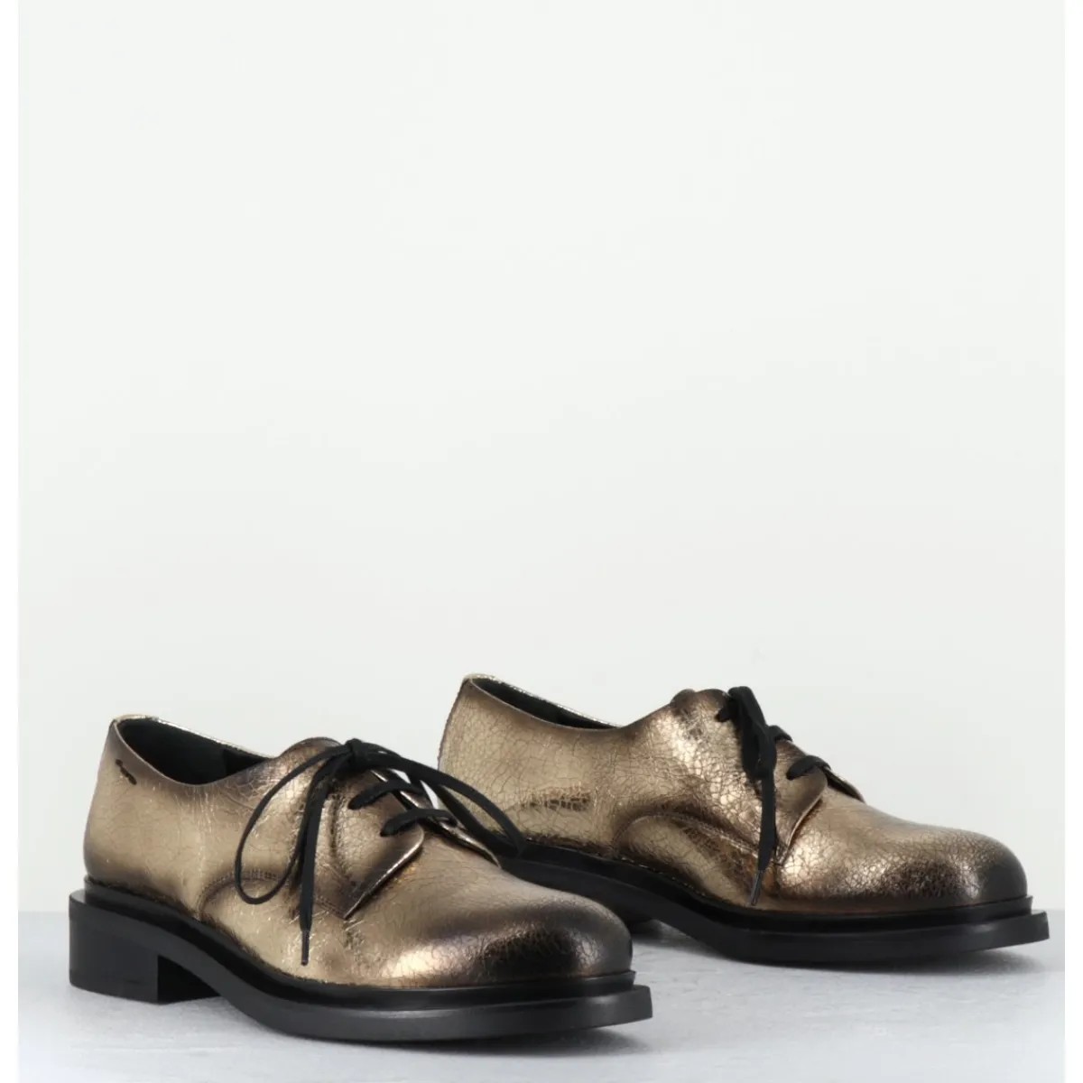 Chaussures^HOTTO Derbies en cuir craquelé doré effet usé - 61364 CRASH ORO DORE