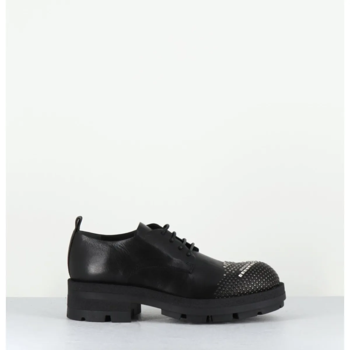 Chaussures^GARRICE LAB Derbies en cuir bout clouté - DABRAN SIENA NERO NOIR