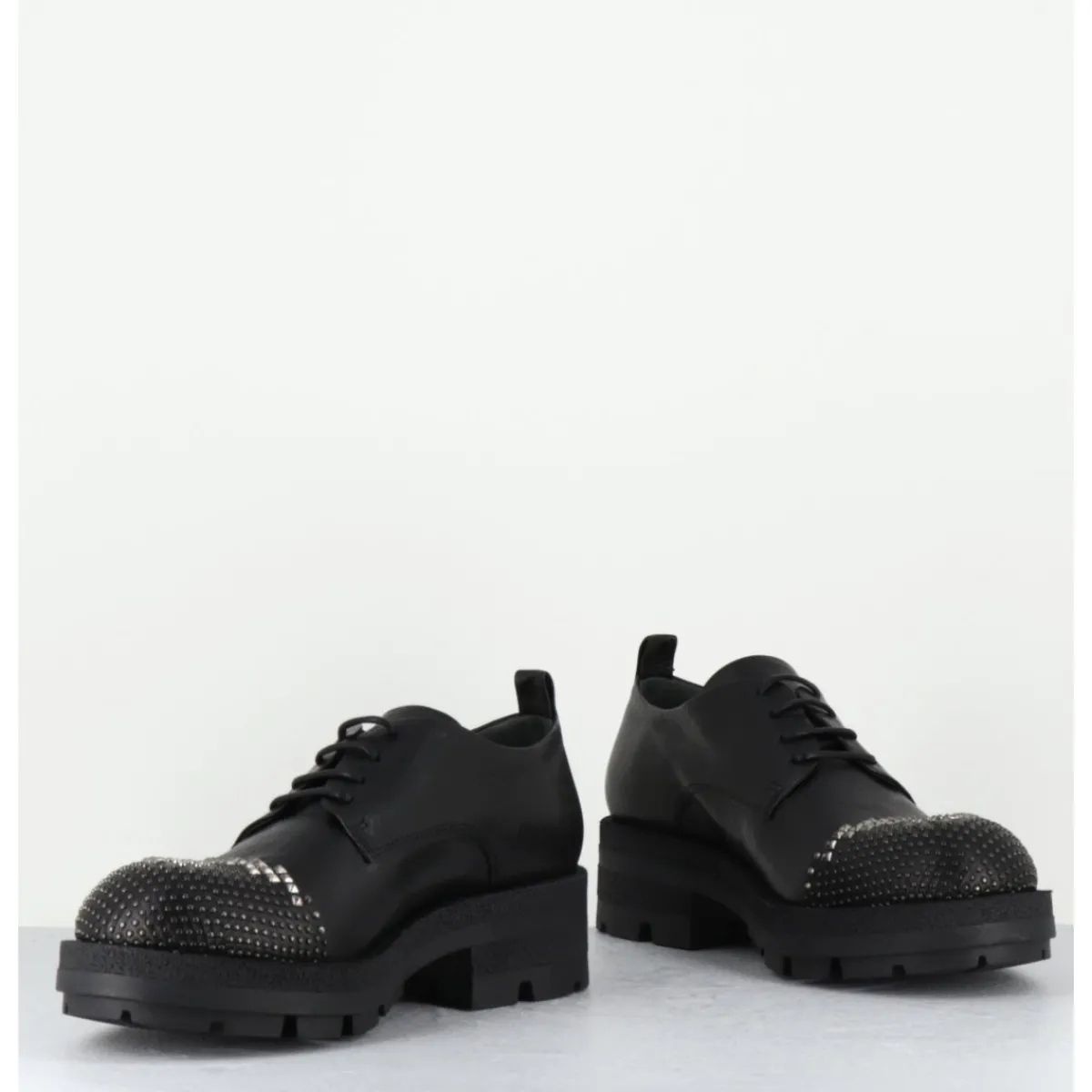 Chaussures^GARRICE LAB Derbies en cuir bout clouté - DABRAN SIENA NERO NOIR