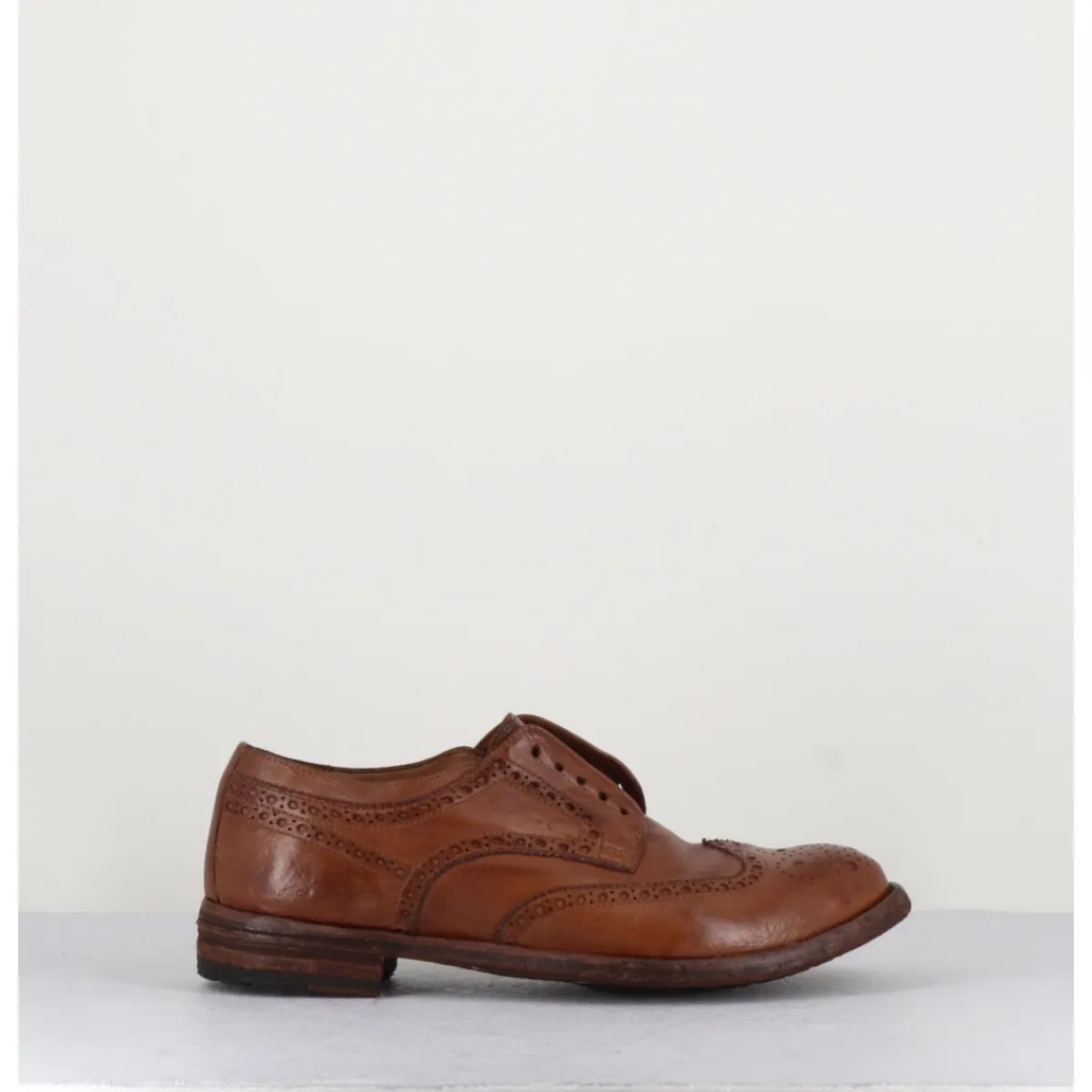 Chaussures^OFFICINE CREATIVE Derbies fleuris en cuir - LEXIKON001 TABACCO CAMEL