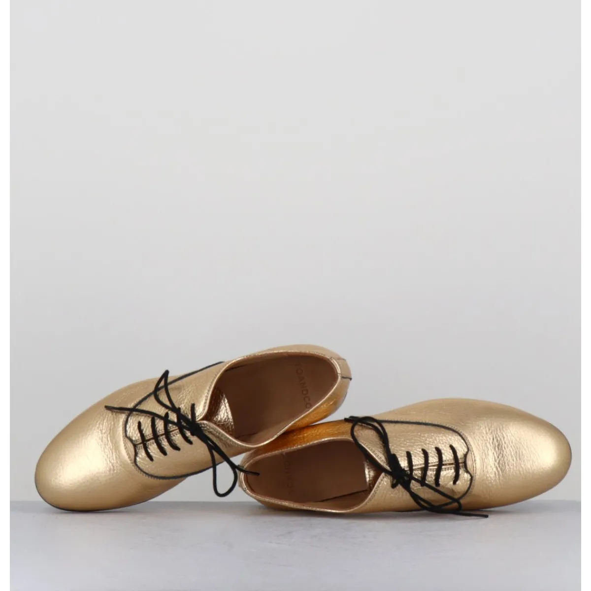 Chaussures^TO&CO Derbies minimalistes en cuir doré - STJA COW PLATINO DORE
