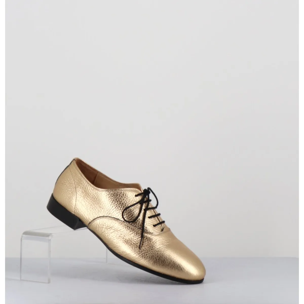 Chaussures^TO&CO Derbies minimalistes en cuir doré - STJA COW PLATINO DORE