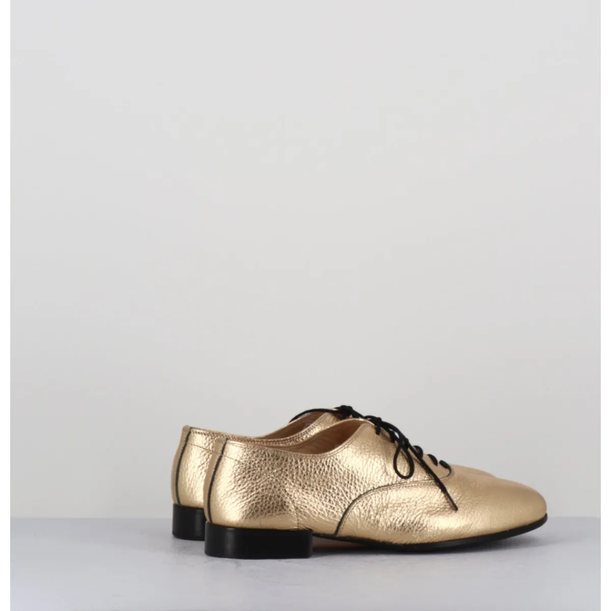 Chaussures^TO&CO Derbies minimalistes en cuir doré - STJA COW PLATINO DORE