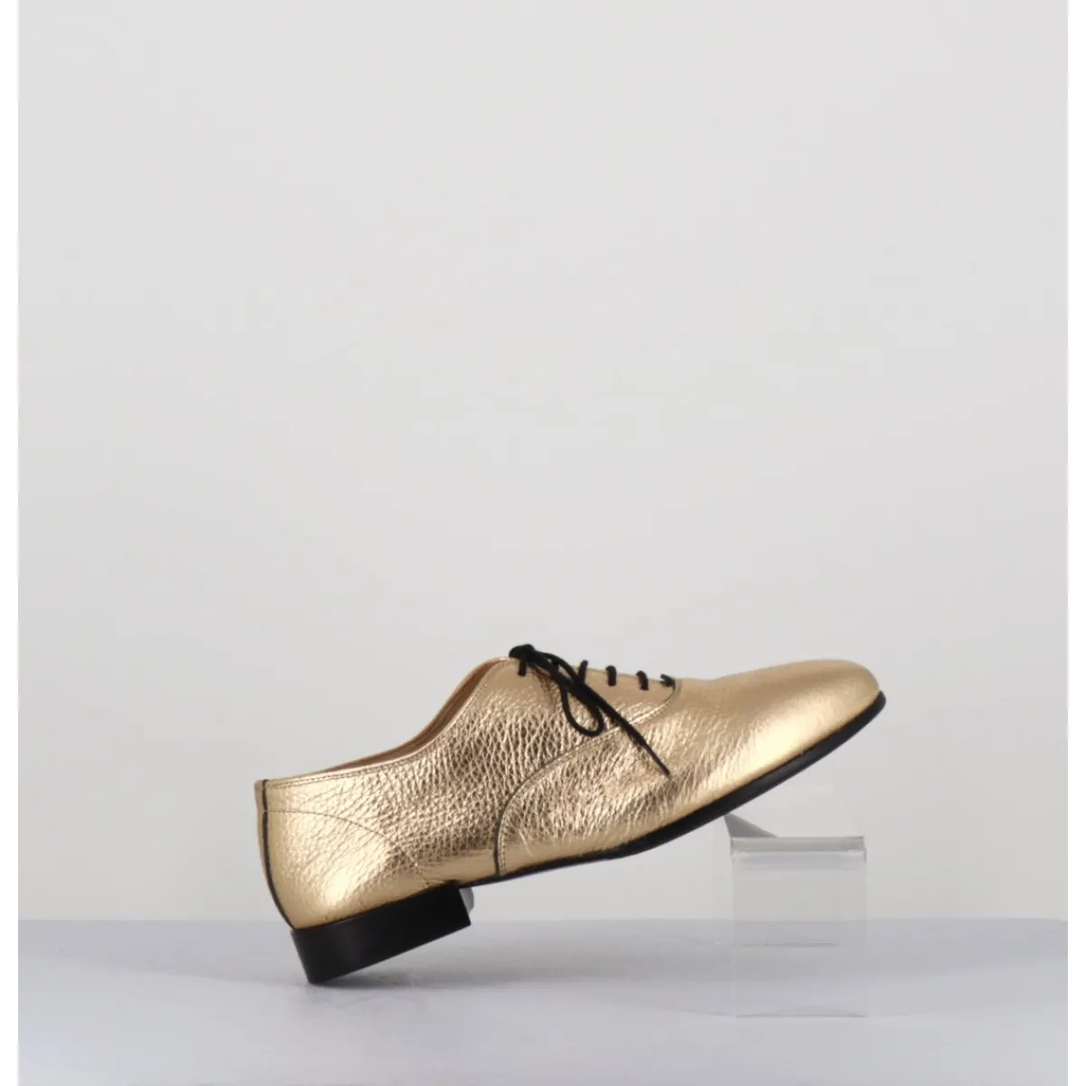 Chaussures^TO&CO Derbies minimalistes en cuir doré - STJA COW PLATINO DORE