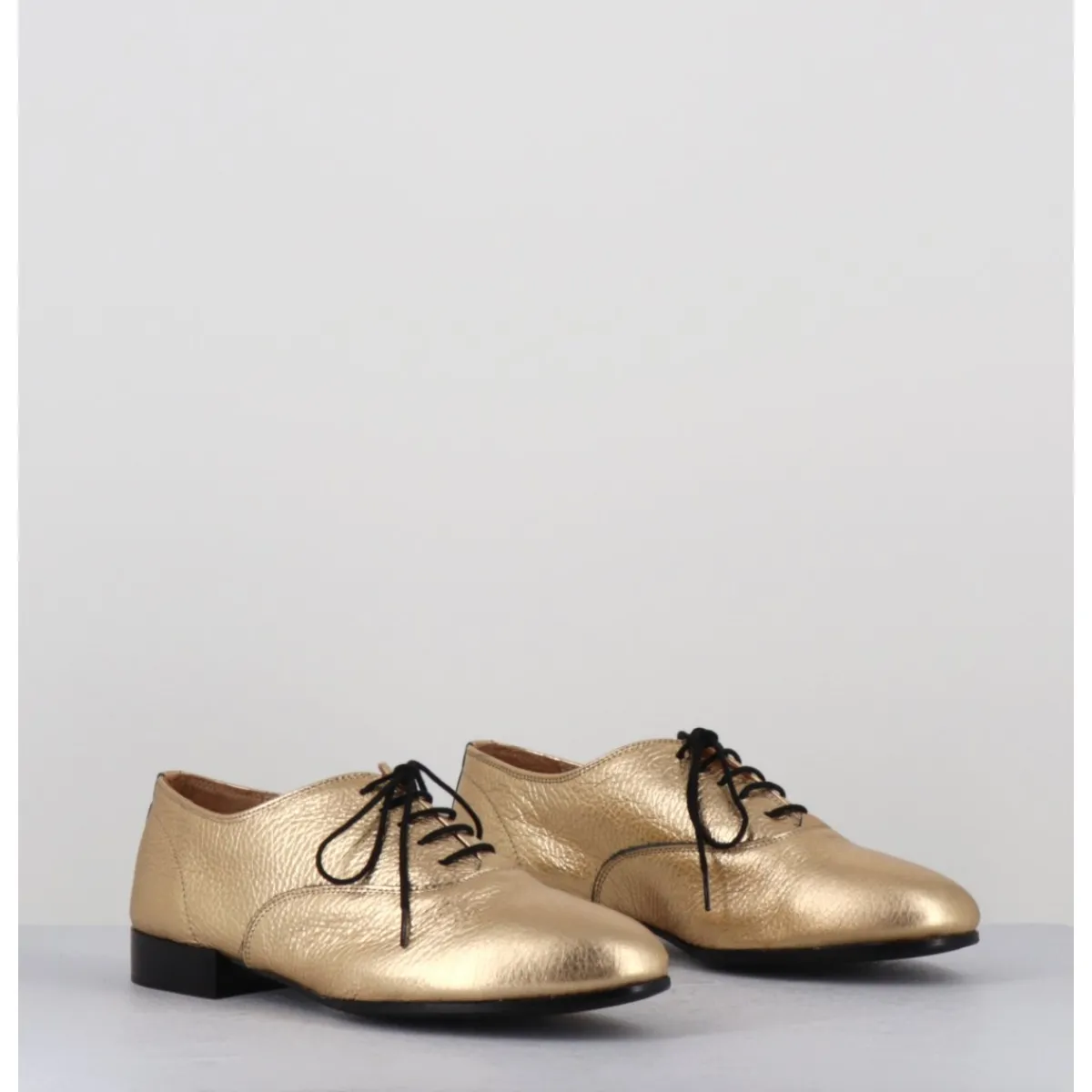 Chaussures^TO&CO Derbies minimalistes en cuir doré - STJA COW PLATINO DORE