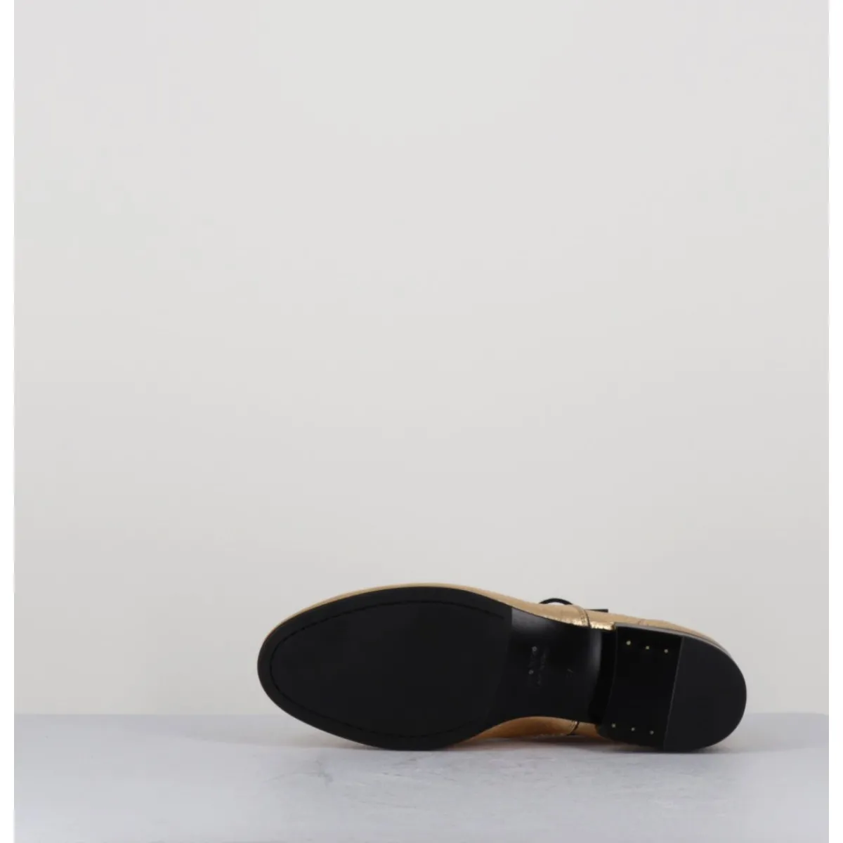 Chaussures^TO&CO Derbies minimalistes en cuir doré - STJA COW PLATINO DORE