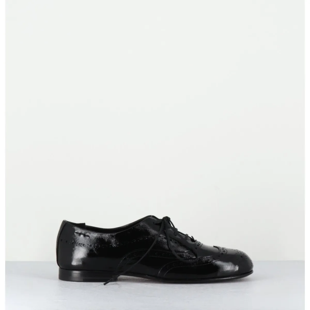 Chaussures^HOTTO Derbies plats en cuir vernis souple - 60364 NAPPALAK NERO NOIR