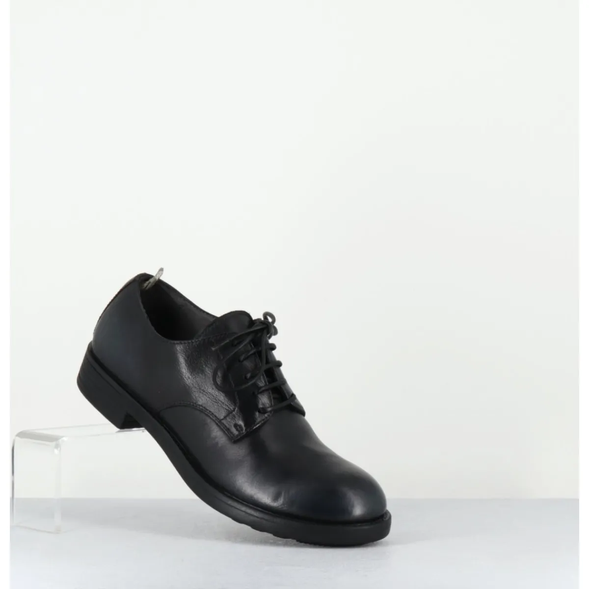 Chaussures^OFFICINE CREATIVE Derbies souples à lacets en cuir brossé noir & bleu - SERGEANT101 SUPERNERO