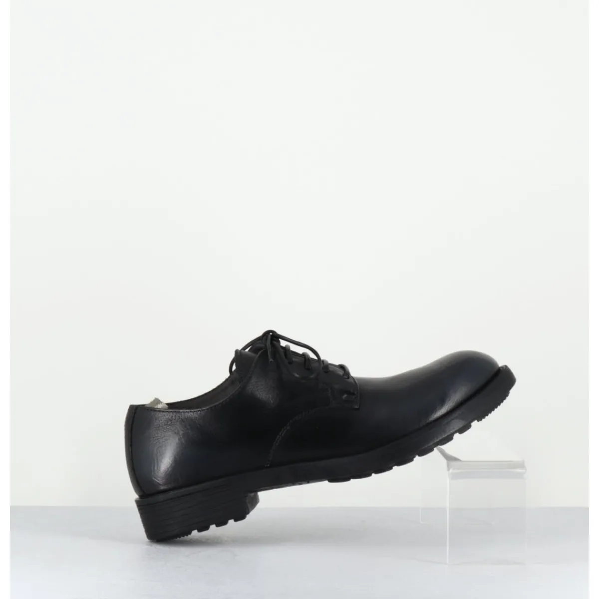 Chaussures^OFFICINE CREATIVE Derbies souples à lacets en cuir brossé noir & bleu - SERGEANT101 SUPERNERO