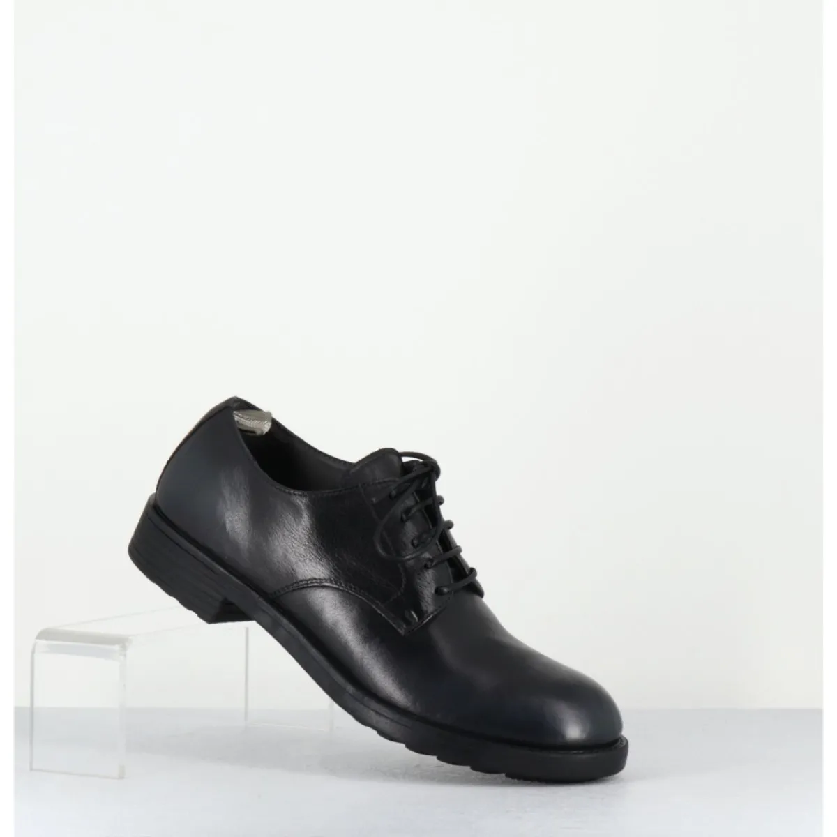 Chaussures^OFFICINE CREATIVE Derbies souples à lacets en cuir brossé noir & bleu - SERGEANT101 SUPERNERO
