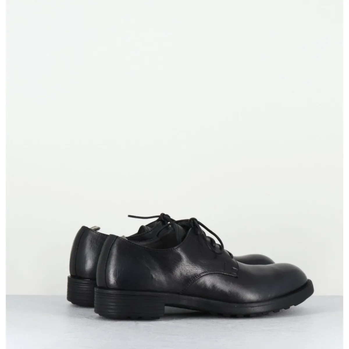 Chaussures^OFFICINE CREATIVE Derbies souples à lacets en cuir brossé noir & bleu - SERGEANT101 SUPERNERO
