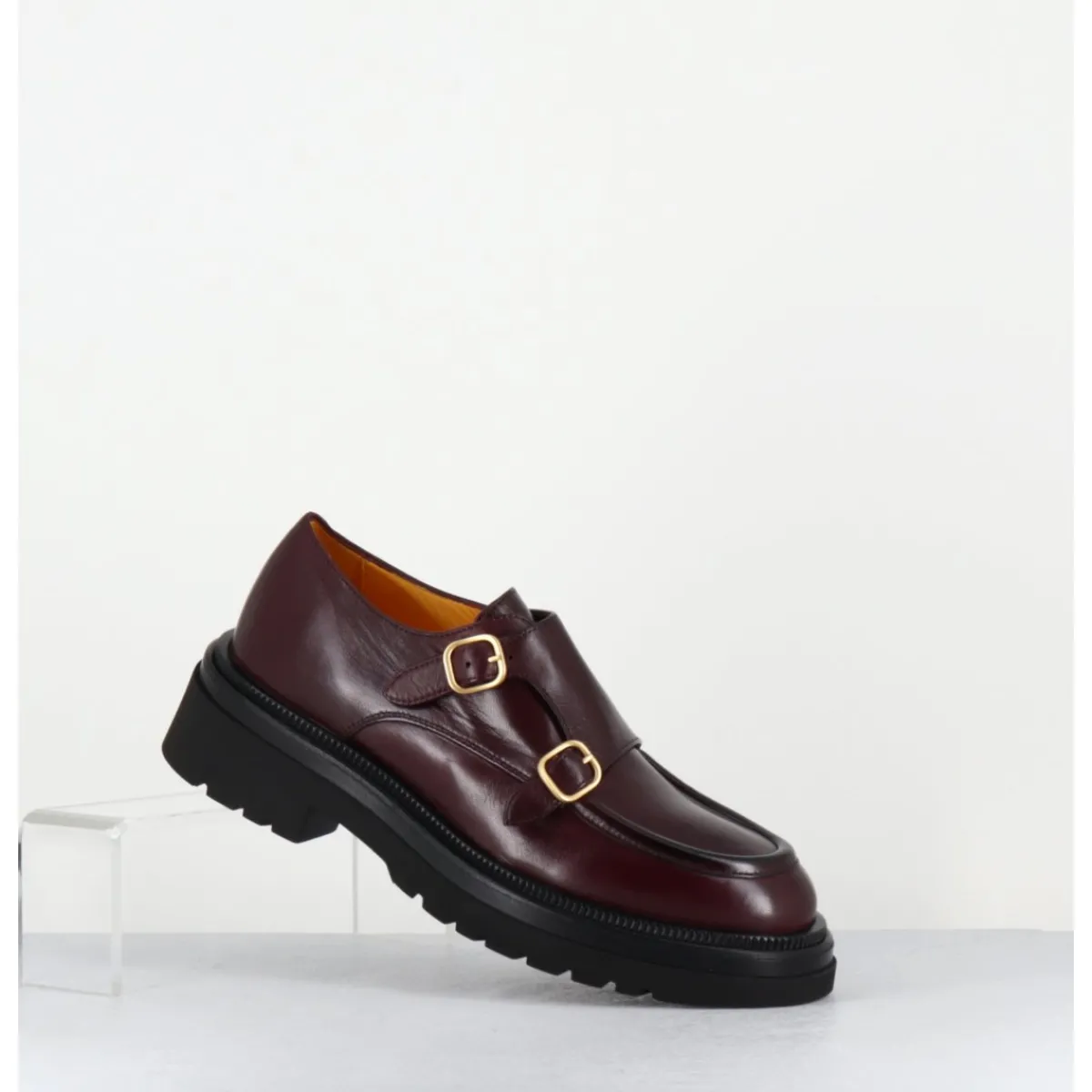 Mocassins | Chaussures^MARA BINI Derby à double boucle en cuir souple x - T219 SETA VINACCIA BORDEAU