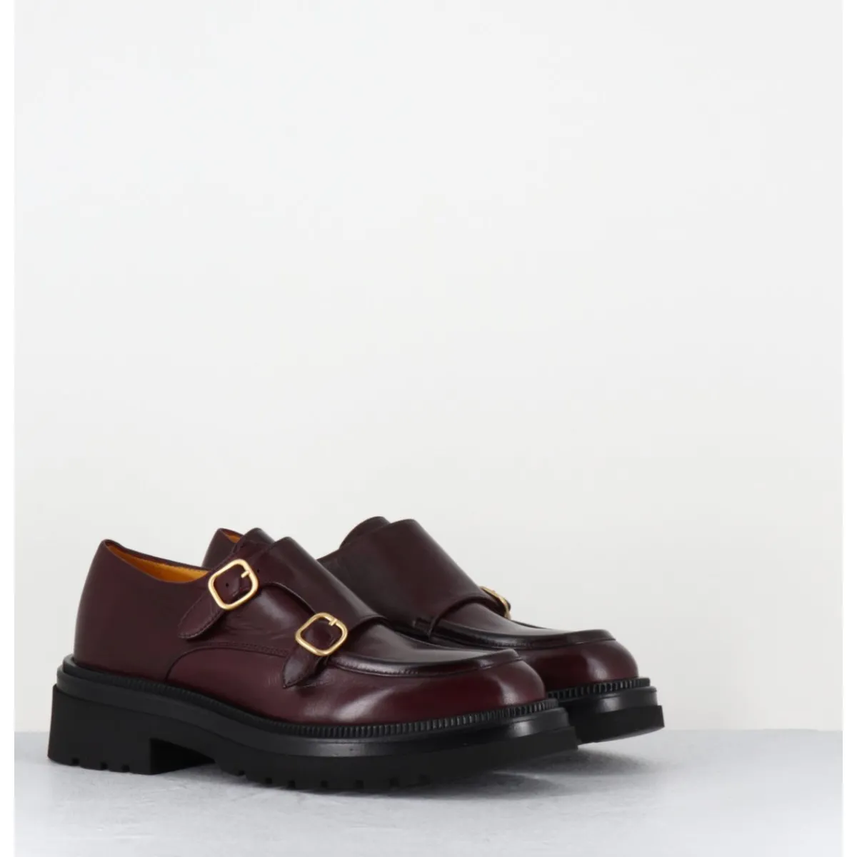 Mocassins | Chaussures^MARA BINI Derby à double boucle en cuir souple x - T219 SETA VINACCIA BORDEAU
