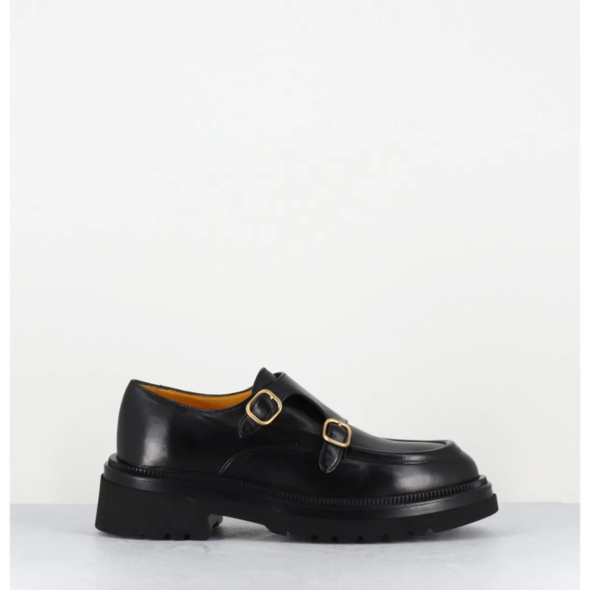 Mocassins^MARA BINI Derby à double boucle en cuir souple - T219 SETA NERO NOIR