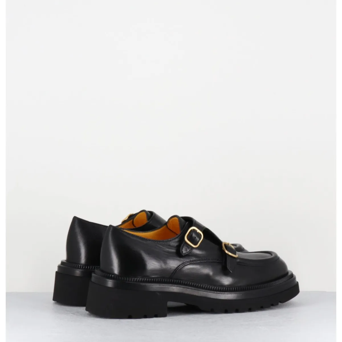 Mocassins^MARA BINI Derby à double boucle en cuir souple - T219 SETA NERO NOIR
