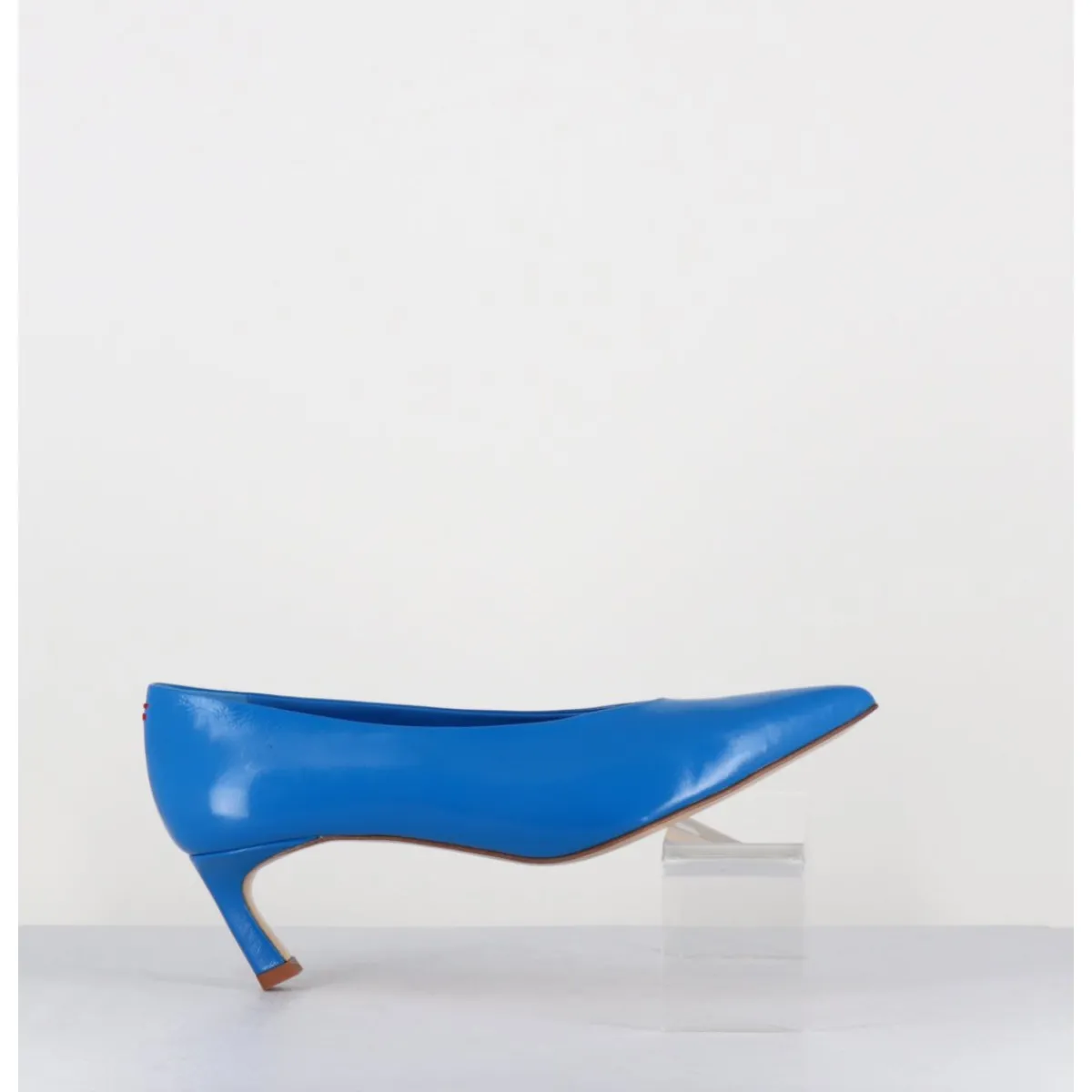 Chaussures^HALMANERA Escarpins bout pointu en cuir petit talon - VALE10 GLAZE ATOLLO BLEU