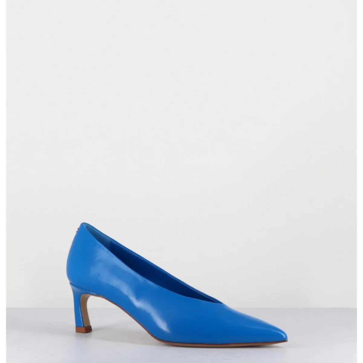 Chaussures^HALMANERA Escarpins bout pointu en cuir petit talon - VALE10 GLAZE ATOLLO BLEU