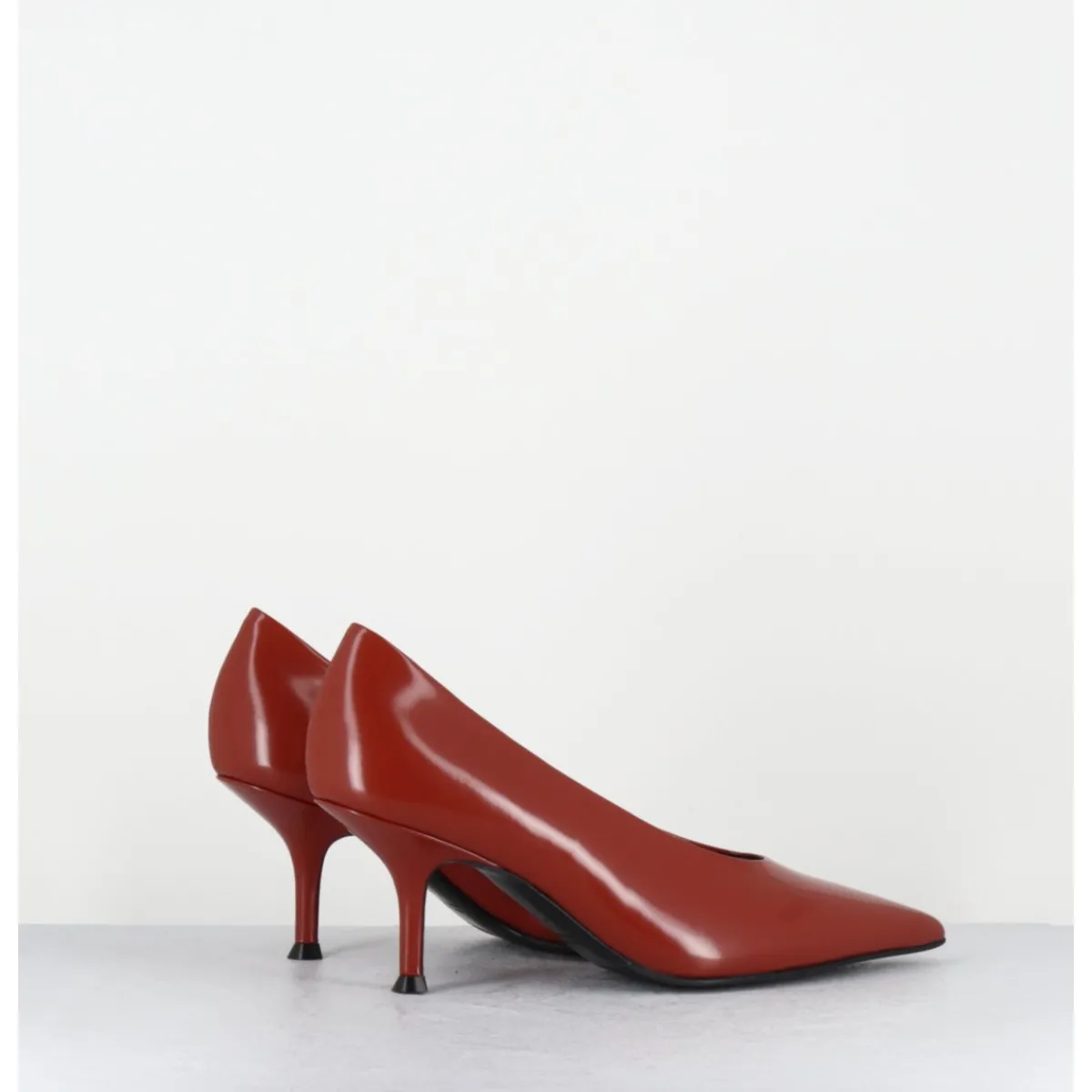 Chaussures^LELLA BALDI Escarpins bout pointu en cuir glacé - LT2434 SPAZZO RUGGINE BRIQUE