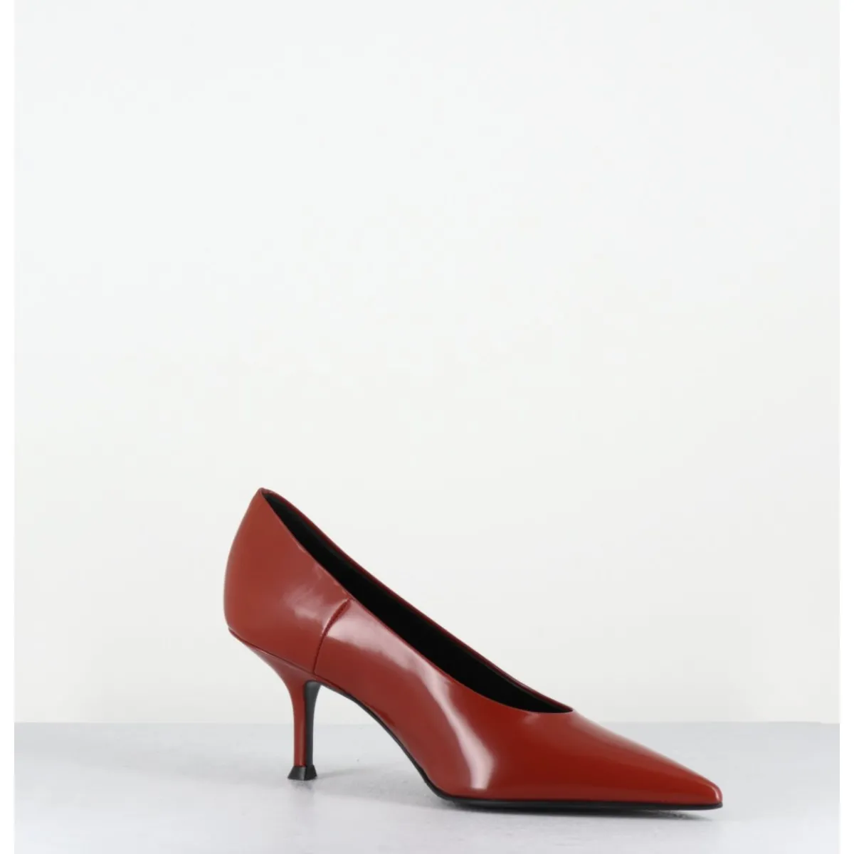 Chaussures^LELLA BALDI Escarpins bout pointu en cuir glacé - LT2434 SPAZZO RUGGINE BRIQUE
