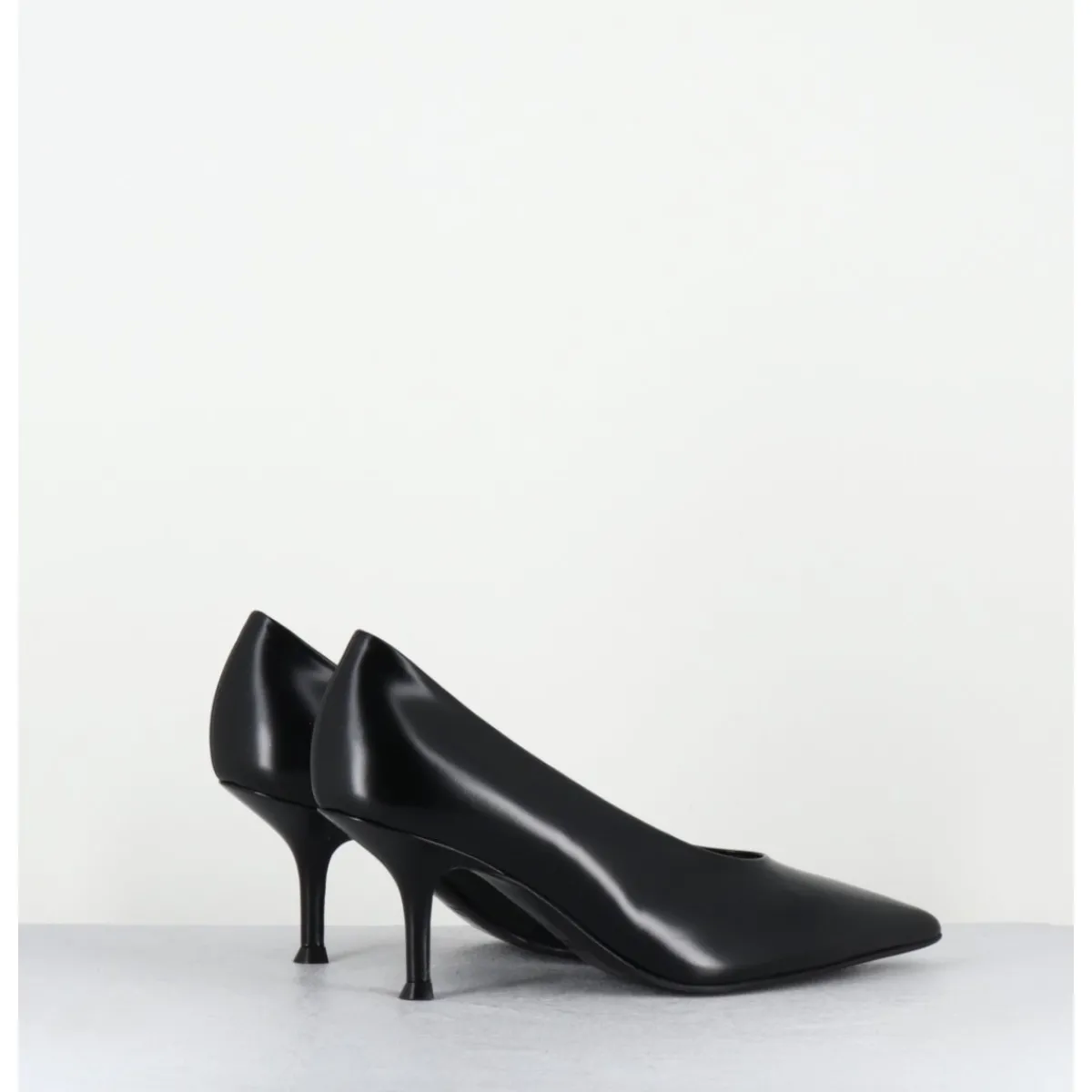 Chaussures^LELLA BALDI Escarpins bout pointu en cuir glacé - LT2434 LAREDO NERO NOIR