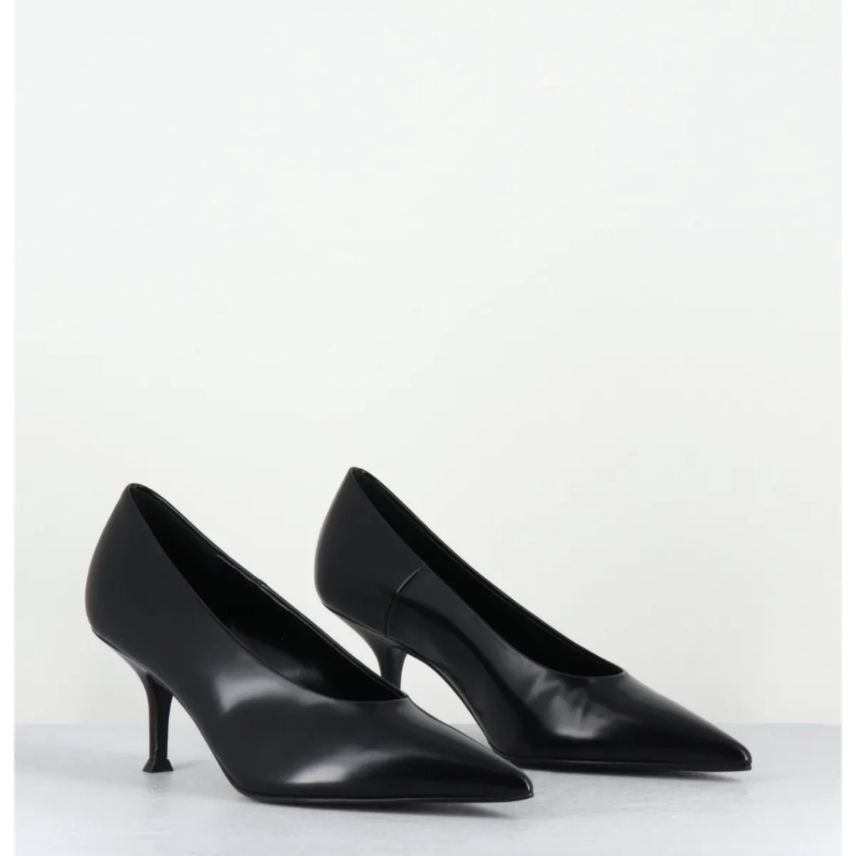 Chaussures^LELLA BALDI Escarpins bout pointu en cuir glacé - LT2434 LAREDO NERO NOIR