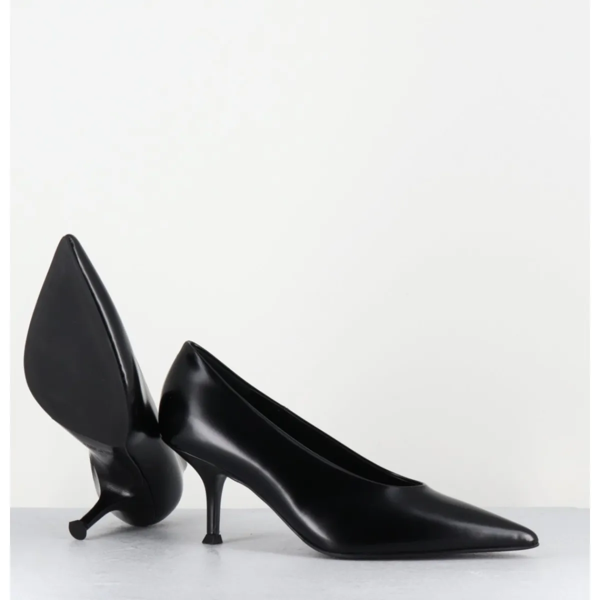 Chaussures^LELLA BALDI Escarpins bout pointu en cuir glacé - LT2434 LAREDO NERO NOIR