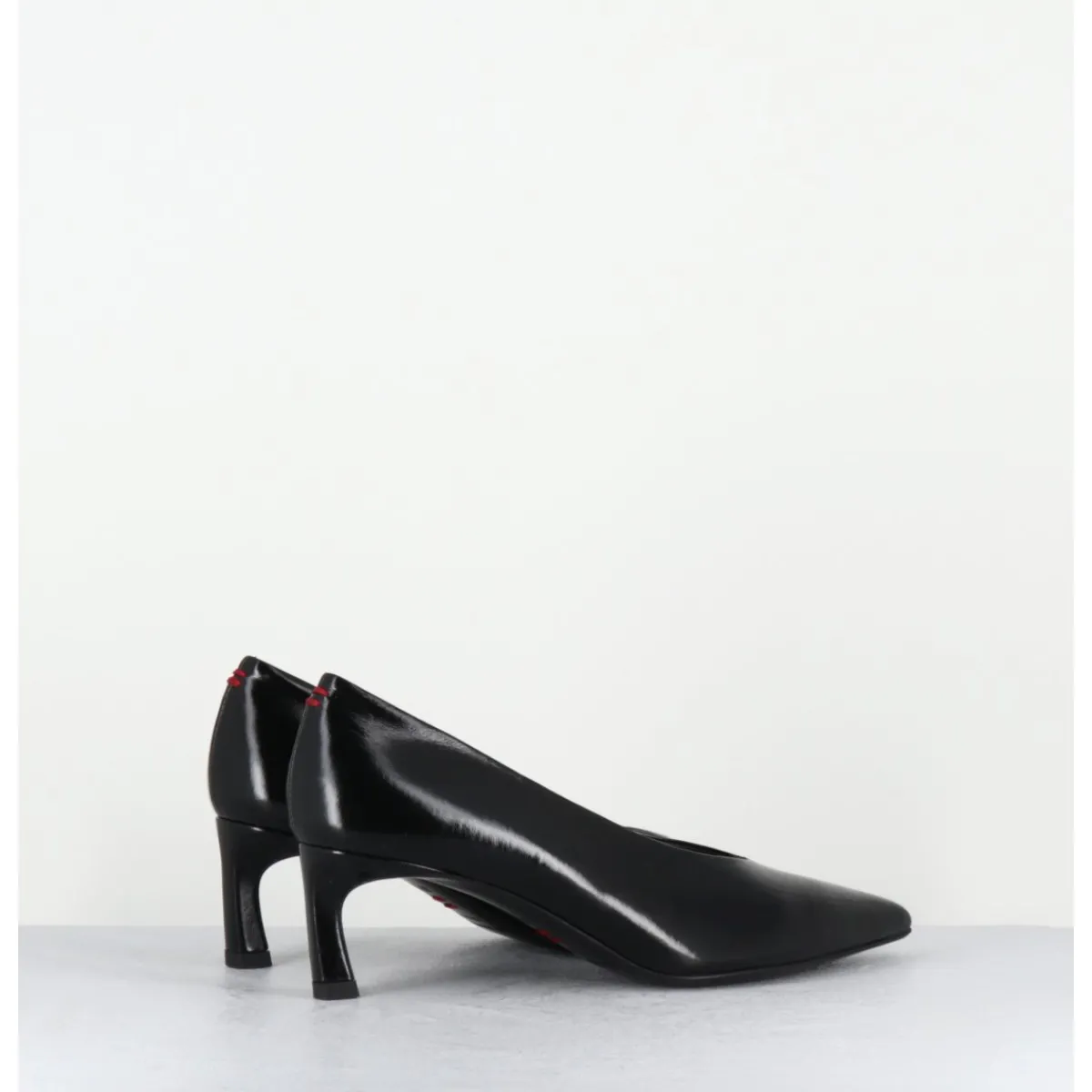 Chaussures^HALMANERA Escarpins bout pointu en cuir petit talon - VALE10 GLAZE NERO NOIR