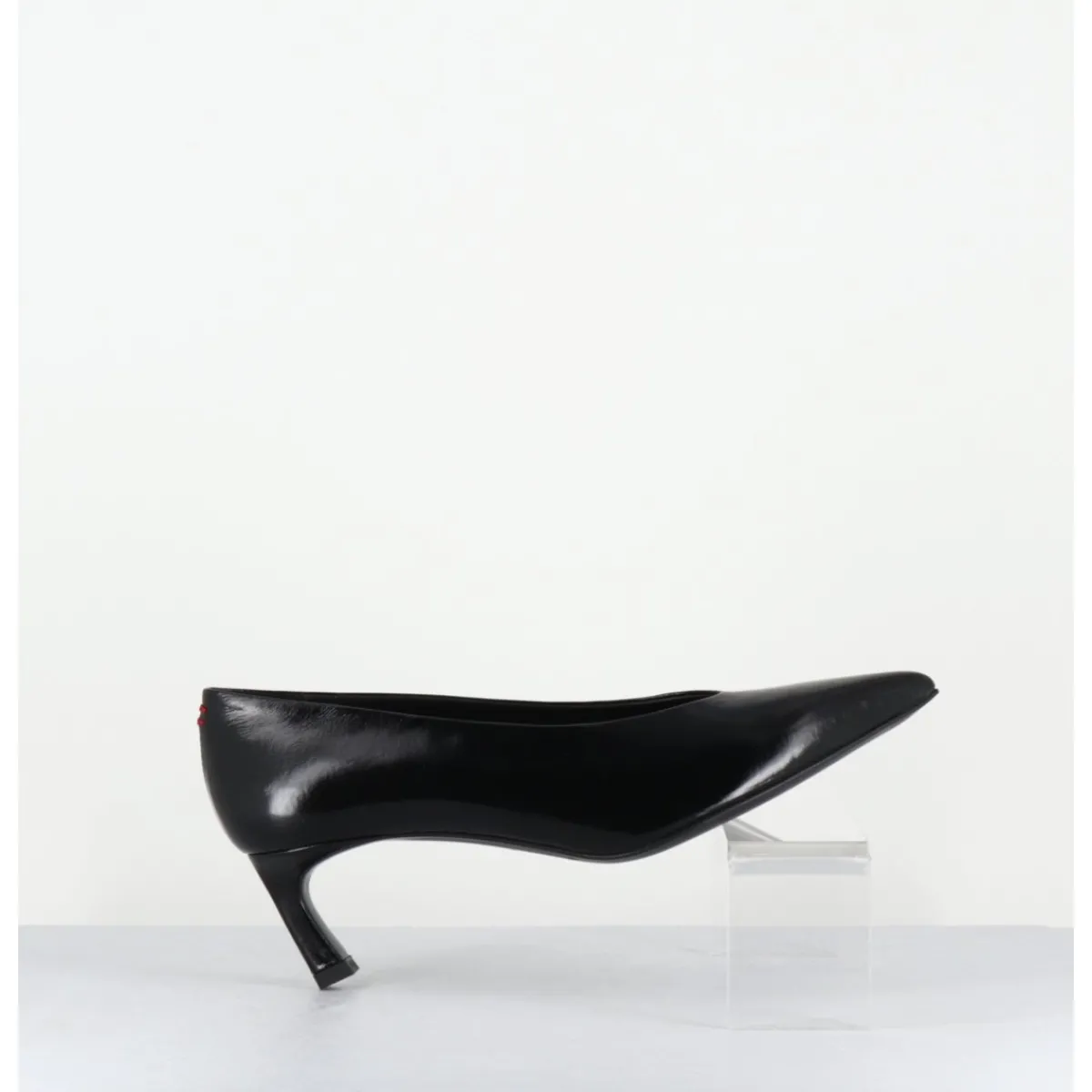 Chaussures^HALMANERA Escarpins bout pointu en cuir petit talon - VALE10 GLAZE NERO NOIR