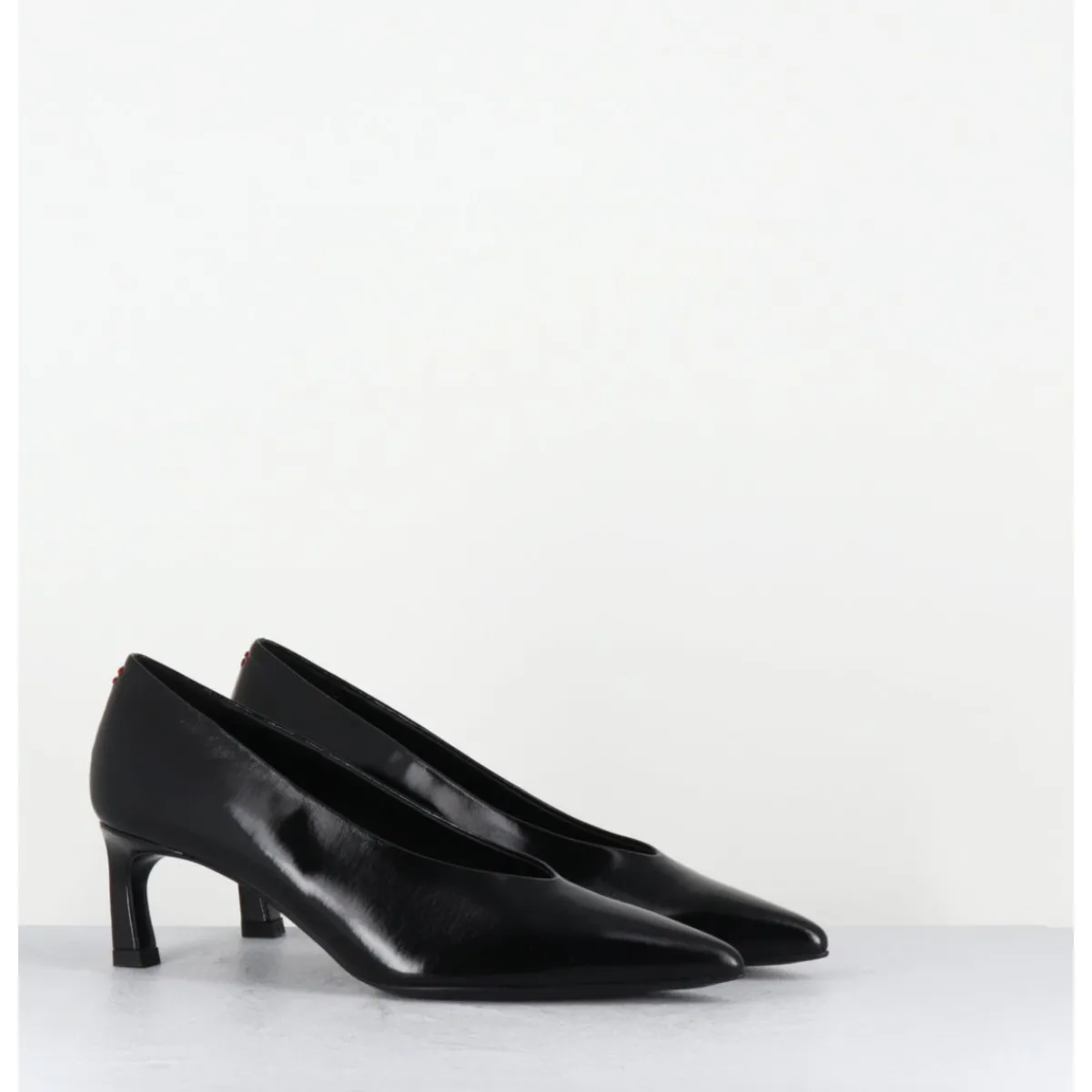 Chaussures^HALMANERA Escarpins bout pointu en cuir petit talon - VALE10 GLAZE NERO NOIR