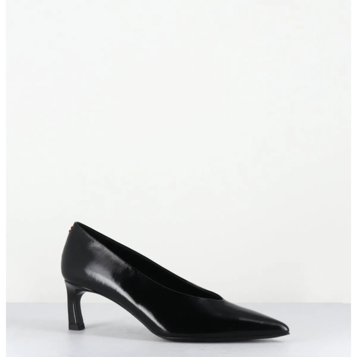 Chaussures^HALMANERA Escarpins bout pointu en cuir petit talon - VALE10 GLAZE NERO NOIR