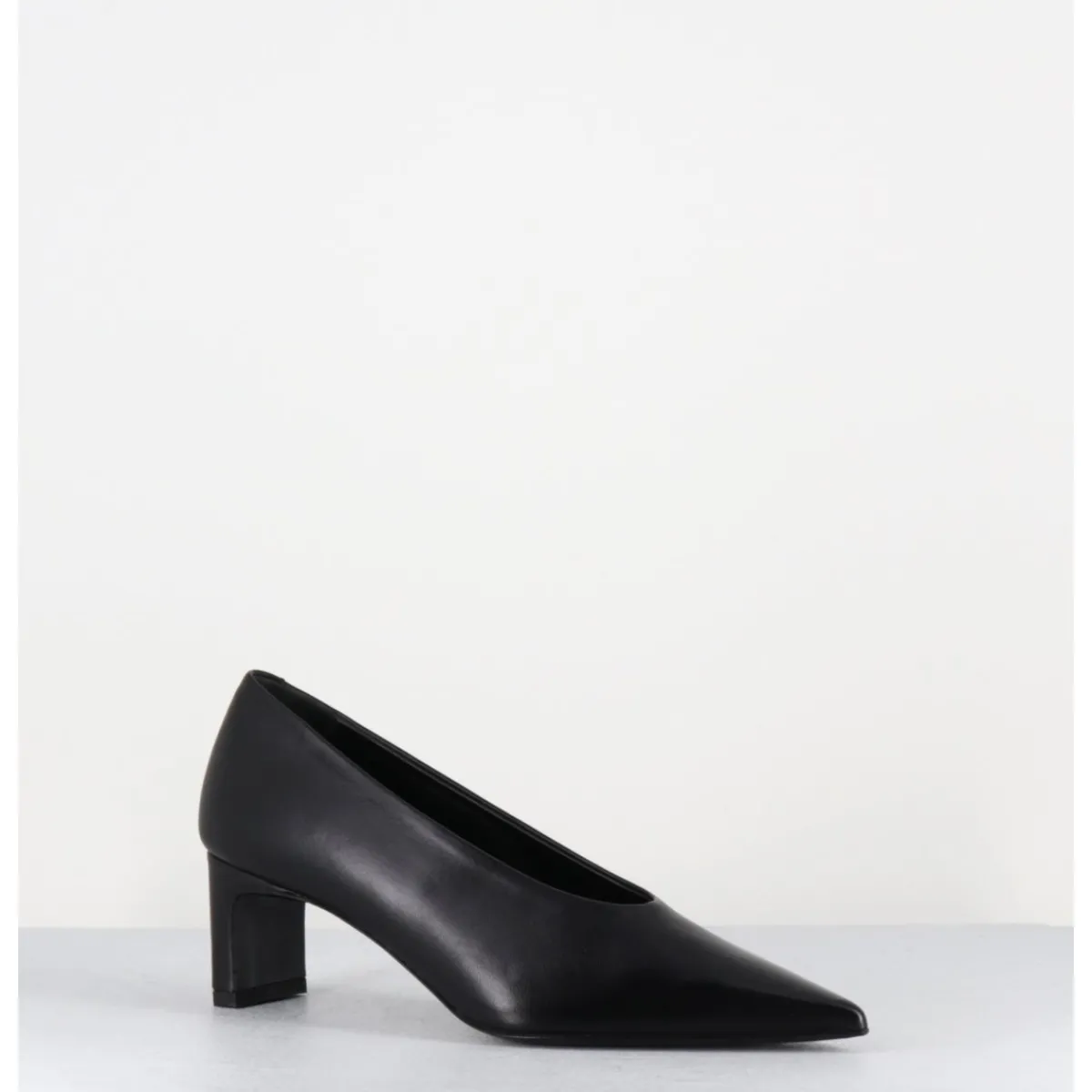 Chaussures^TO&CO Escarpins bout pointu petit talon en cuir - SLIDE24 NAPPA NERO NOIR