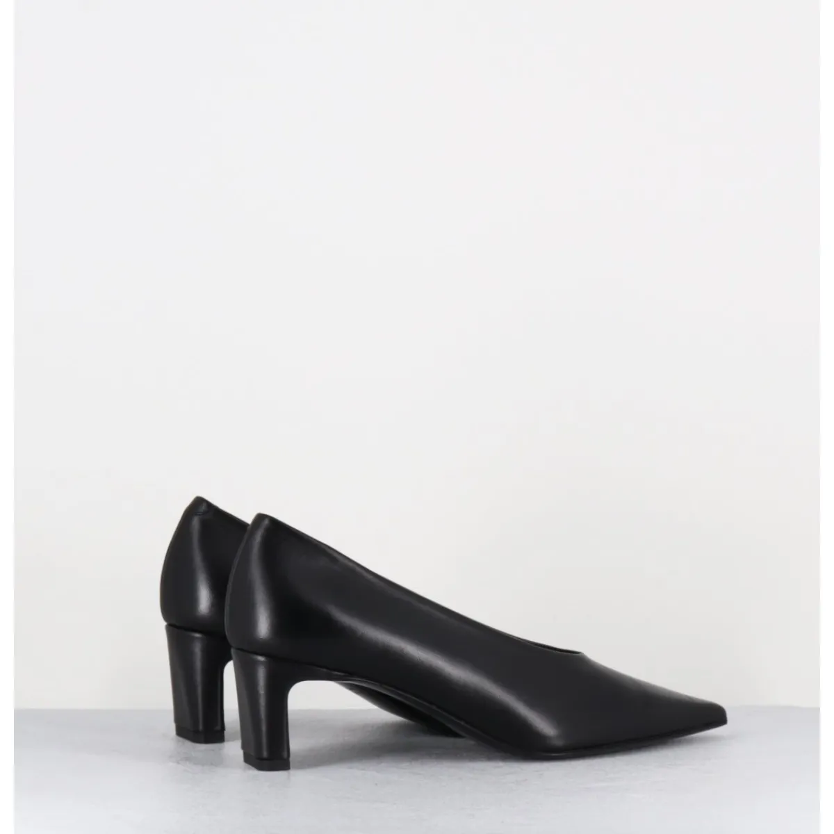 Chaussures^TO&CO Escarpins bout pointu petit talon en cuir - SLIDE24 NAPPA NERO NOIR