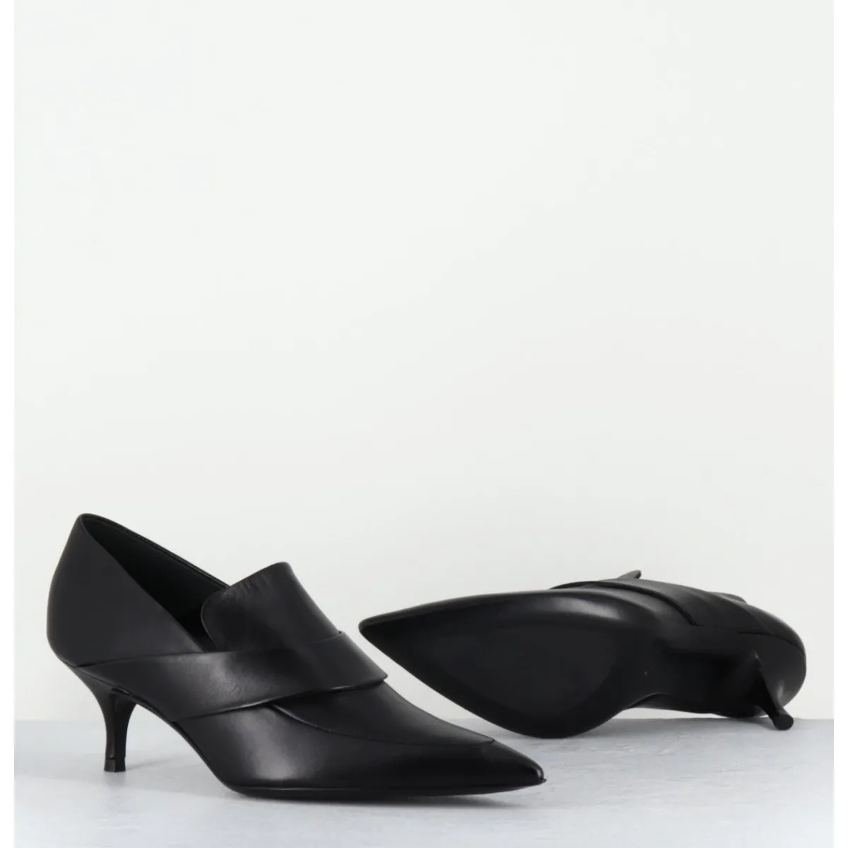 Mocassins | Chaussures^ROTTA Escarpins bout pointu petit talon en cuir ASHI NAPPA BLACK NOIR