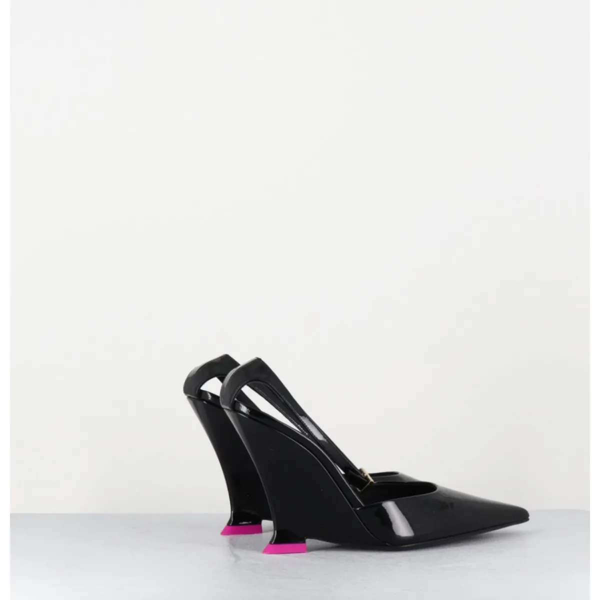 Chaussures^3JUIN Escarpins bout pointu vernis talon compensé y2k -CLEA PATENT BLACK NOIR