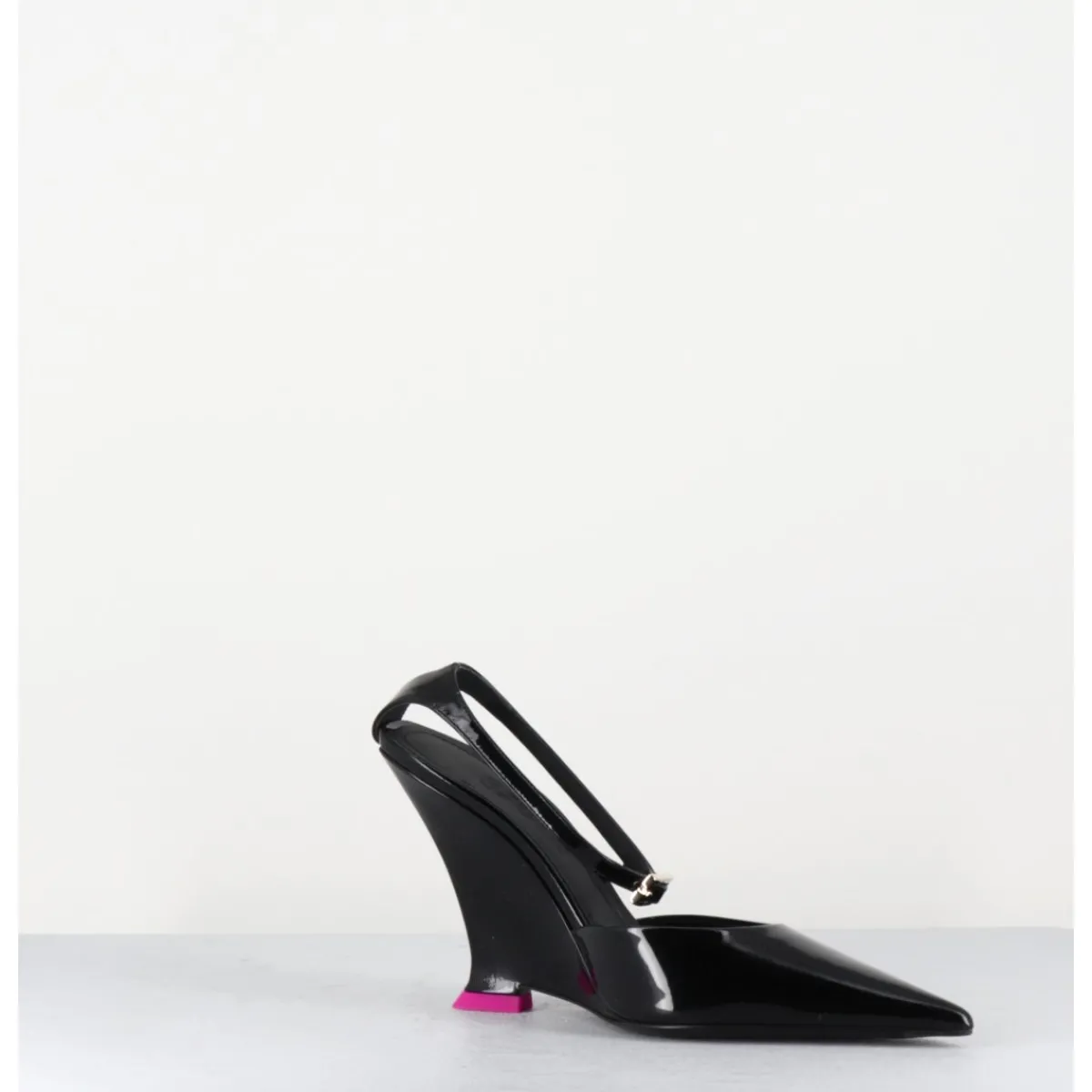Chaussures^3JUIN Escarpins bout pointu vernis talon compensé y2k -CLEA PATENT BLACK NOIR