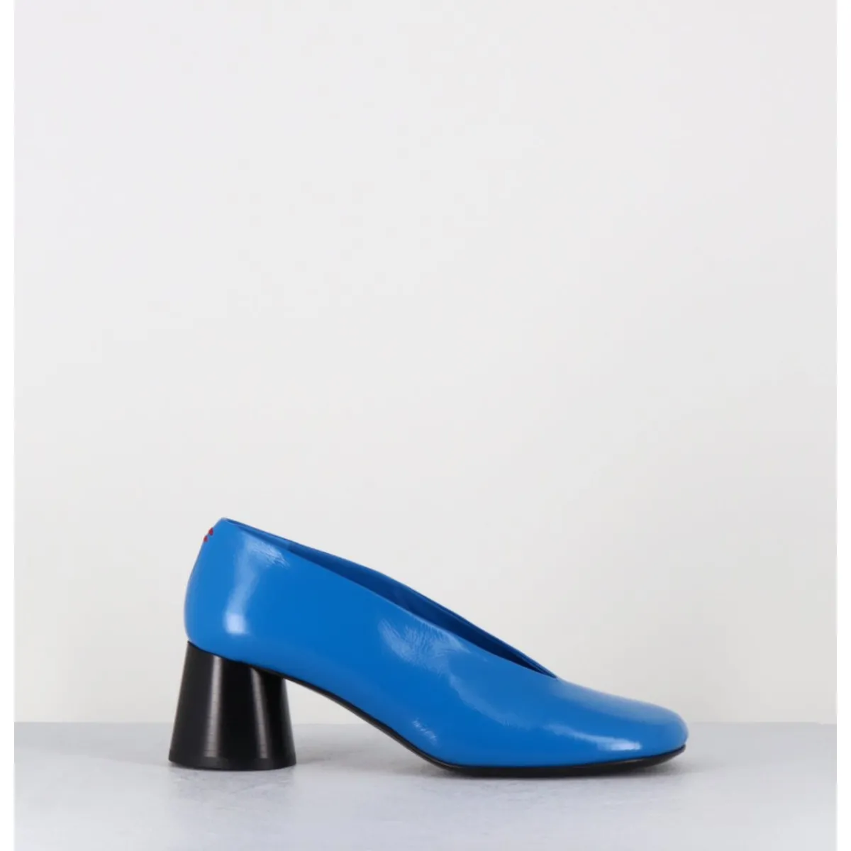 Chaussures^HALMANERA Escarpins en cuir souple talon talon géométrique - DANI01 GLAZE ATOLLO BLEU