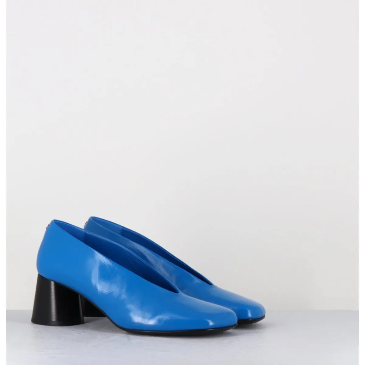 Chaussures^HALMANERA Escarpins en cuir souple talon talon géométrique - DANI01 GLAZE ATOLLO BLEU