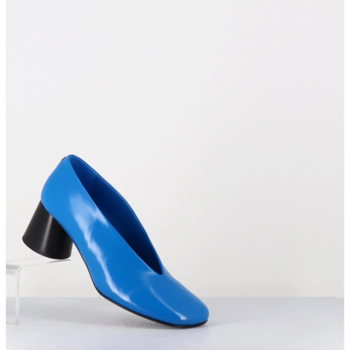 Chaussures^HALMANERA Escarpins en cuir souple talon talon géométrique - DANI01 GLAZE ATOLLO BLEU