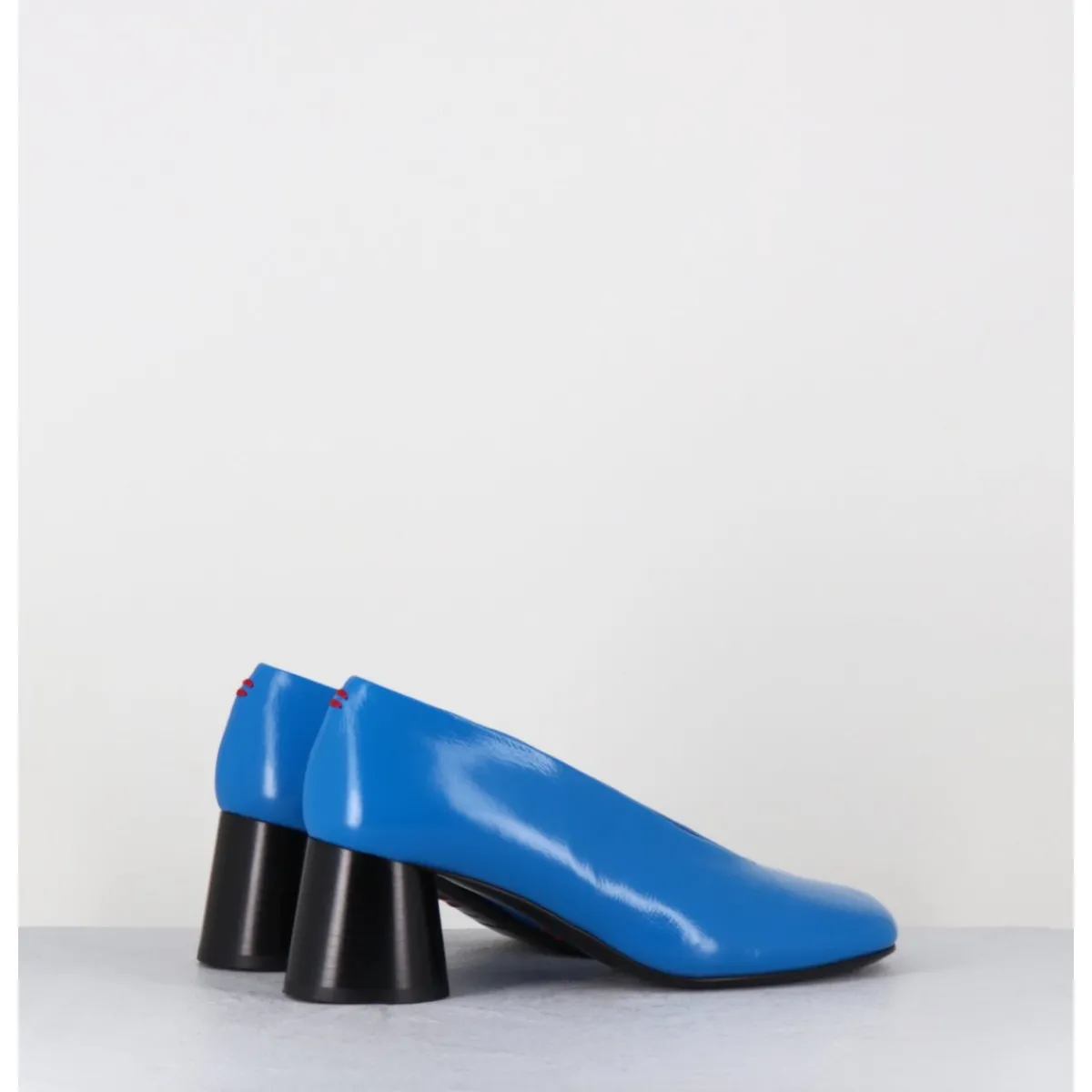 Chaussures^HALMANERA Escarpins en cuir souple talon talon géométrique - DANI01 GLAZE ATOLLO BLEU
