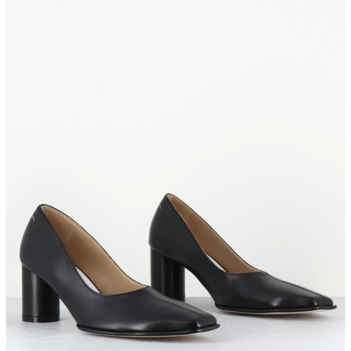 Chaussures^MM6 MAISON MARGIELA Escarpins en cuir à talon bout allongé - S66WL0060 T8013 NOIR