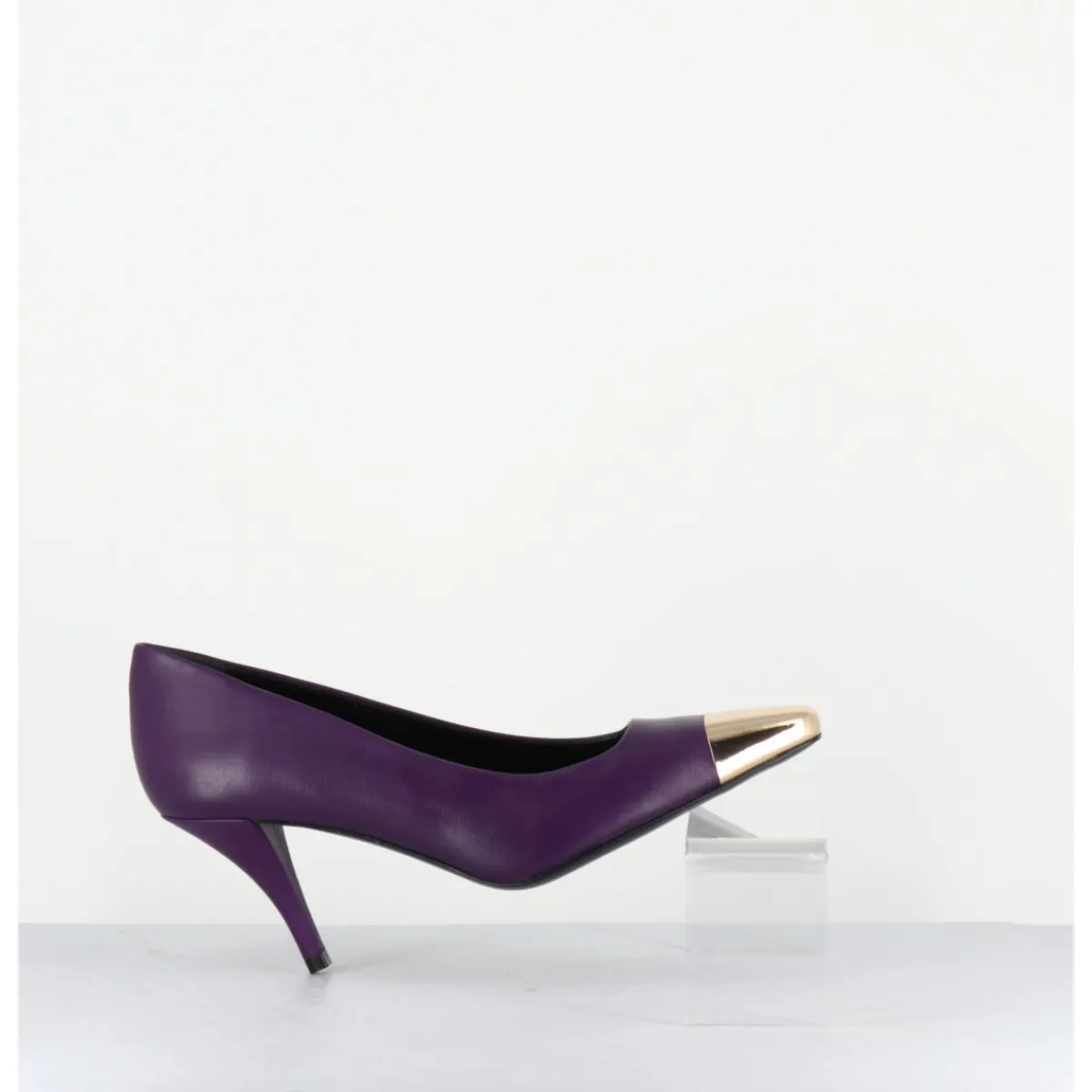 Chaussures^GARRICE LAB Escarpins en cuir talon fin bout métal or - KECHA2 NAPPA VIOLA VIOLET