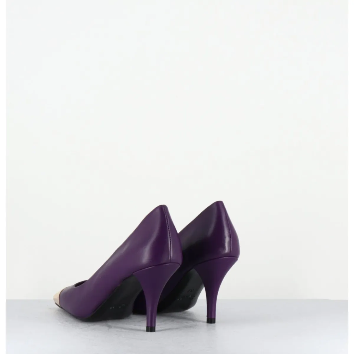 Chaussures^GARRICE LAB Escarpins en cuir talon fin bout métal or - KECHA2 NAPPA VIOLA VIOLET