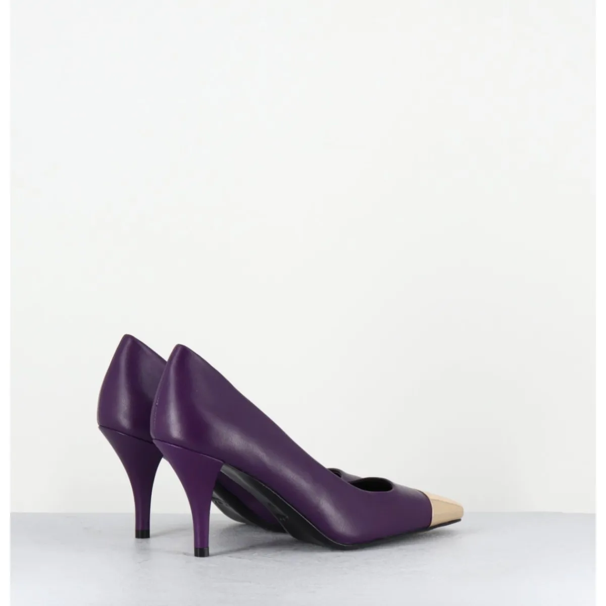 Chaussures^GARRICE LAB Escarpins en cuir talon fin bout métal or - KECHA2 NAPPA VIOLA VIOLET